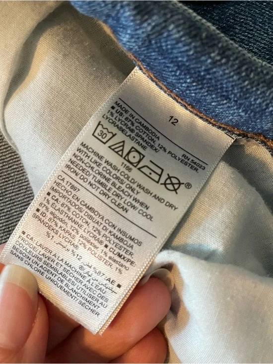 Old Navy Dark Blue Rolled-Hem Denim Shorts - Picture 3 of 4